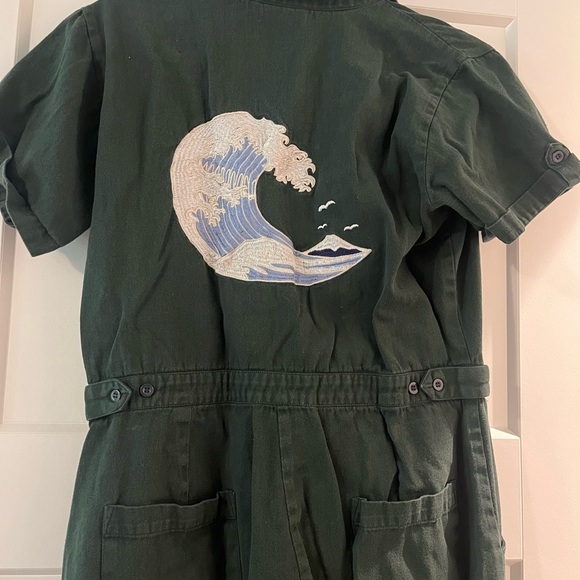 Rue Stiic Ukiyo Worksuit/Jumper/Jumpsuit Sort Sleeve in Emerald Green- Large - Picture 7 of 13